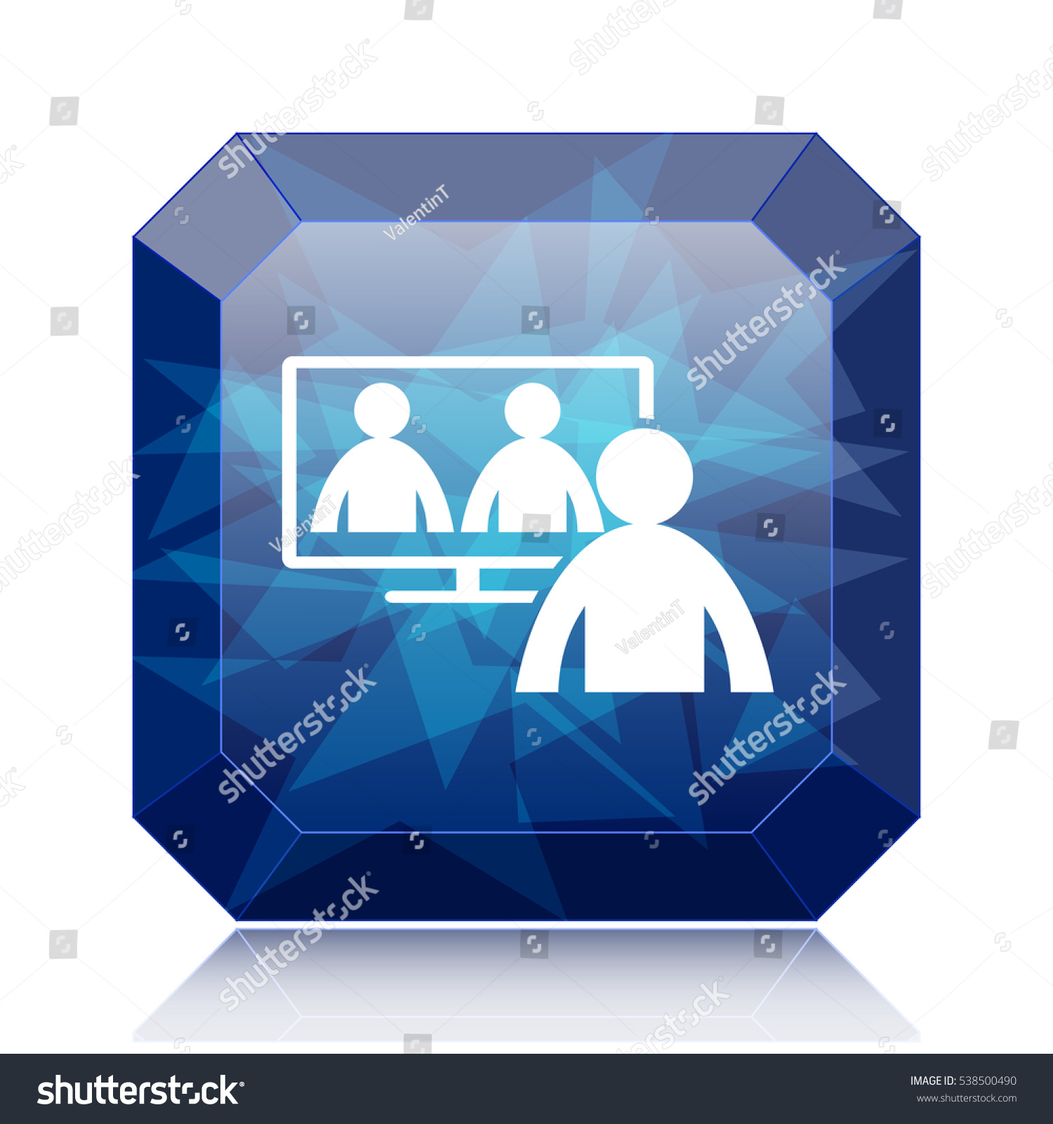 Video Conference Online Meeting Icon Blue Stock Illustration 538500490 ...