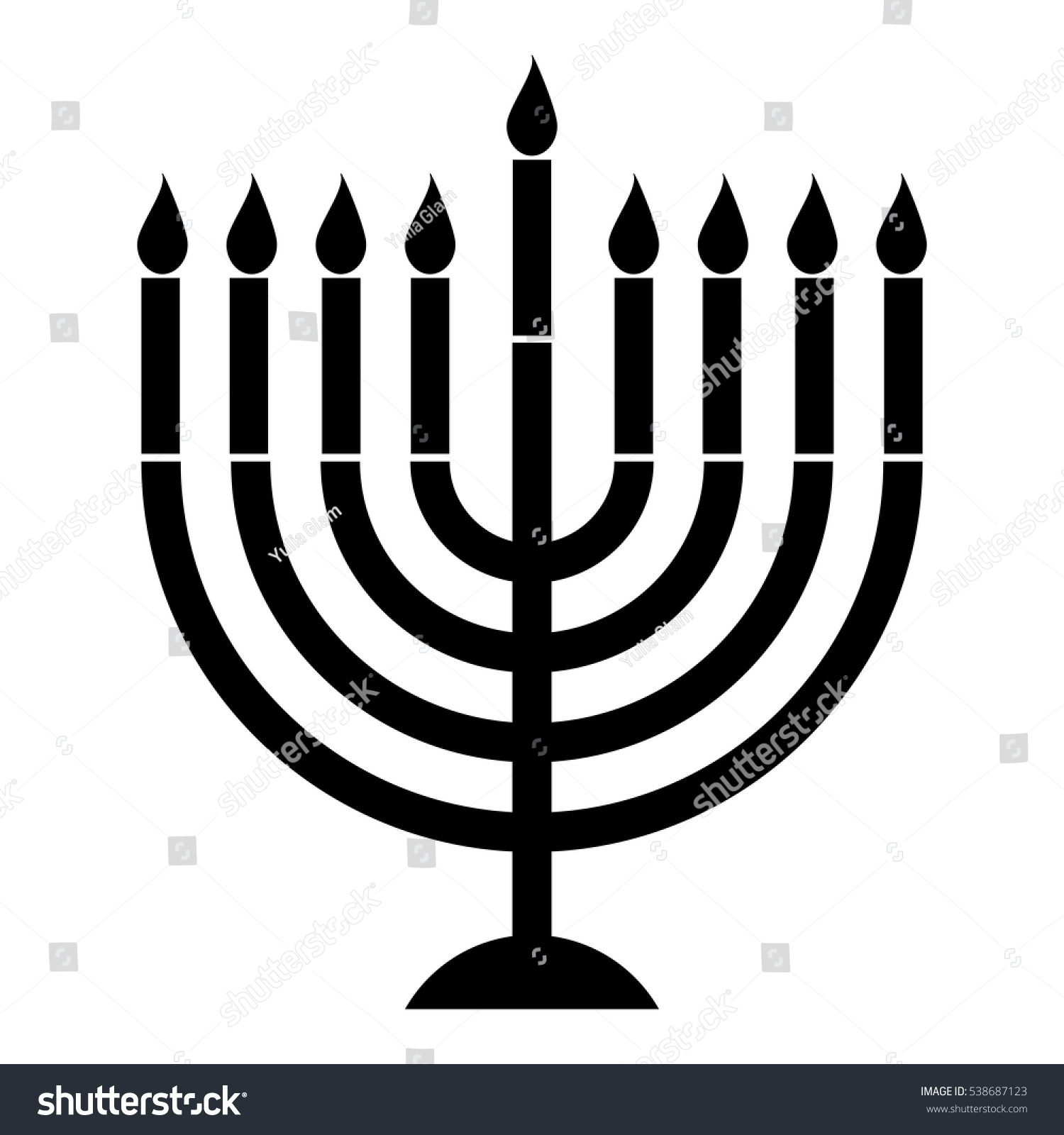 Vector Menorah Silhouette Stock Vector (Royalty Free) 538687123 ...