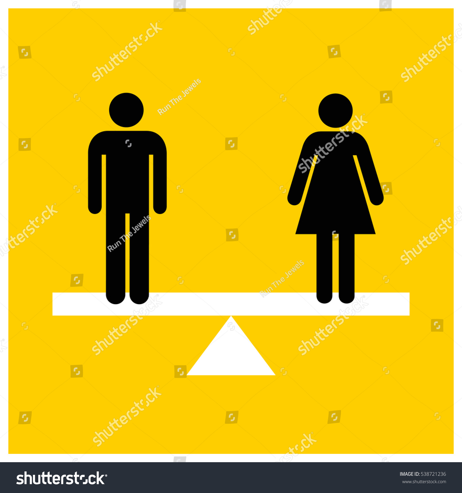 Man Equal Woman On Scale Gender Stock Vector Royalty Free 538721236 Shutterstock 