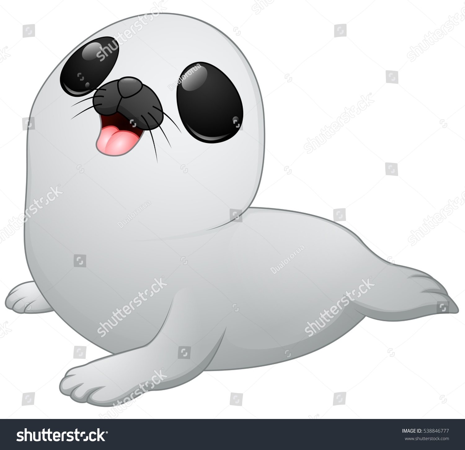 Vector Illustration Cute Baby Seal Cartoon Stock Vector (Royalty Free ...