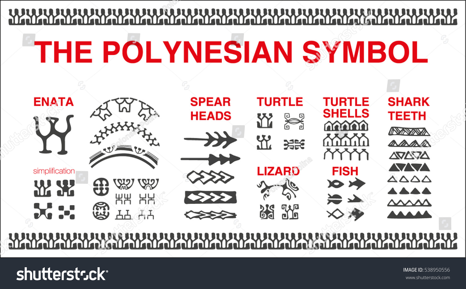 Polynesian Tattoo Symbols Vector: stockvector (rechtenvrij) 538950556 