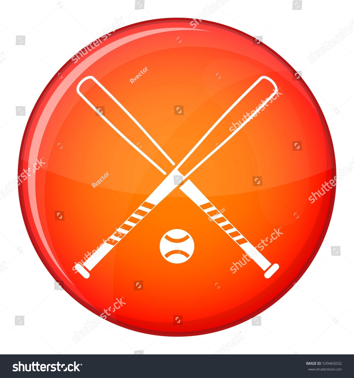 Crossed Baseball Bats Ball Icon Red Stock Vector Royalty Free 539465032 Shutterstock 