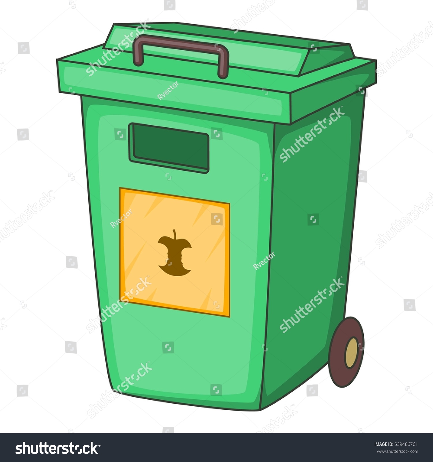 Green Garbage Container Icon Cartoon Illustration Stock Vector (Royalty ...