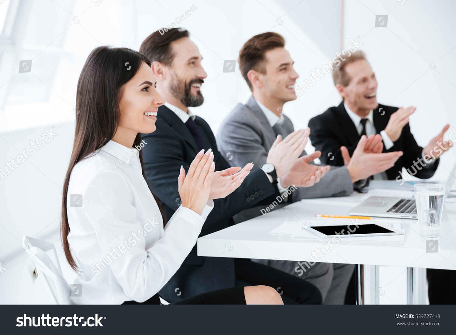 4,017 Businesswoman clapping meeting happy Images, Stock Photos ...