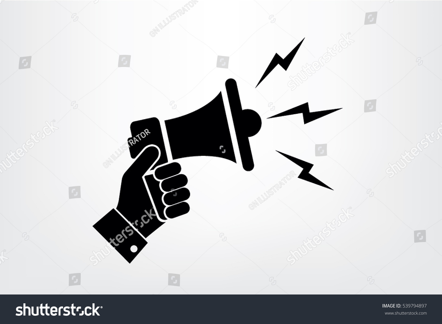 Hand Holding Megaphone Icon Vector Eps Stock Vector Royalty Free Shutterstock