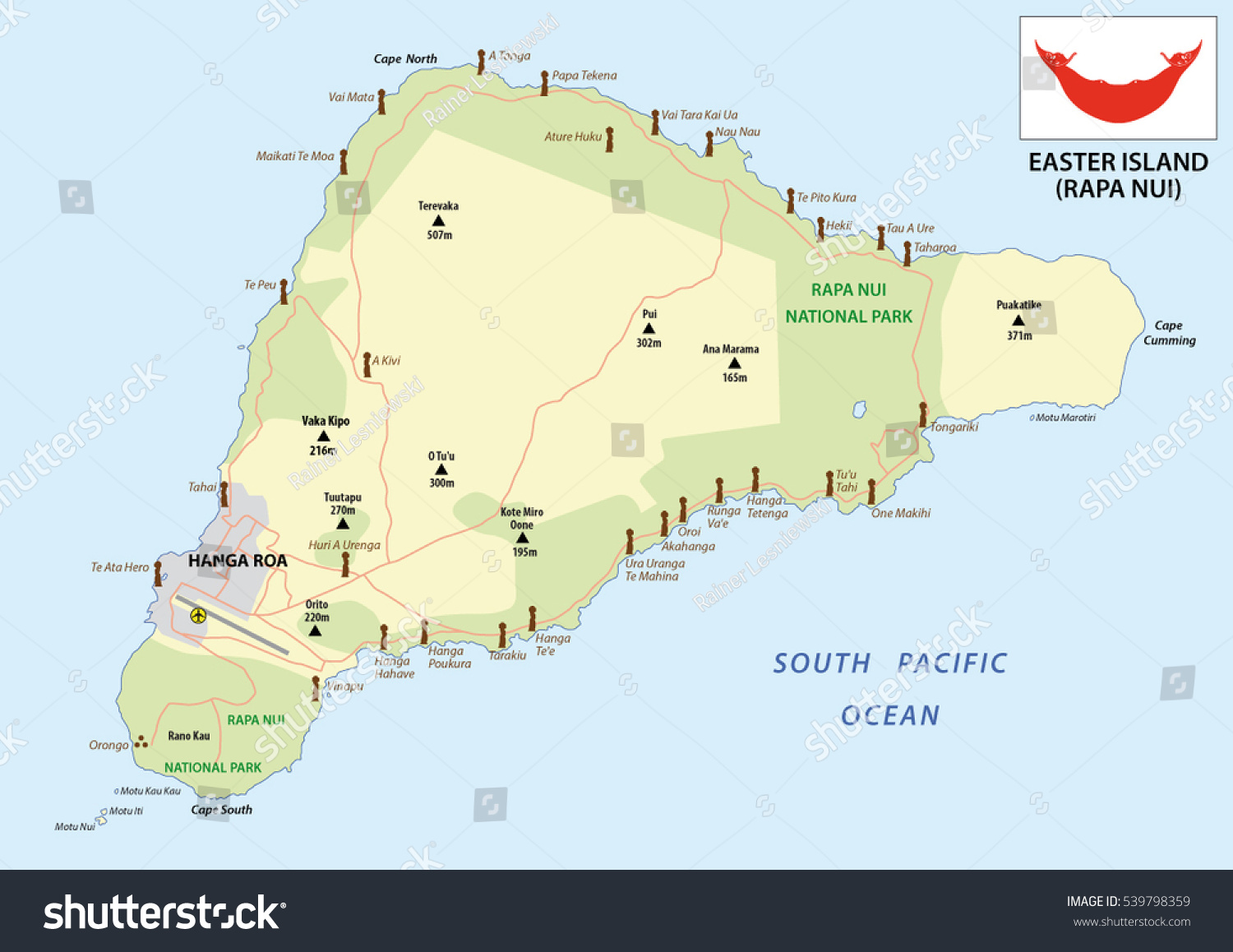 Easter Island Map Flag Stock Vector (Royalty Free) 539798359 | Shutterstock