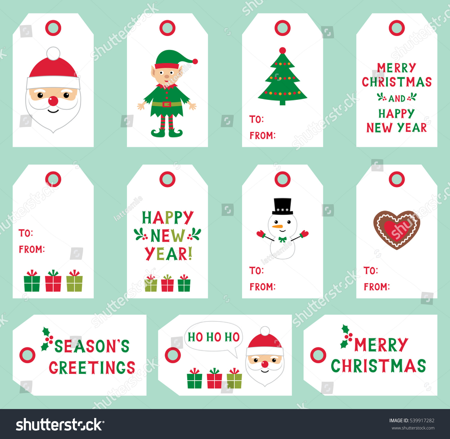 Christmas New Year Gift Tags Vector Stock Vector (royalty Free 
