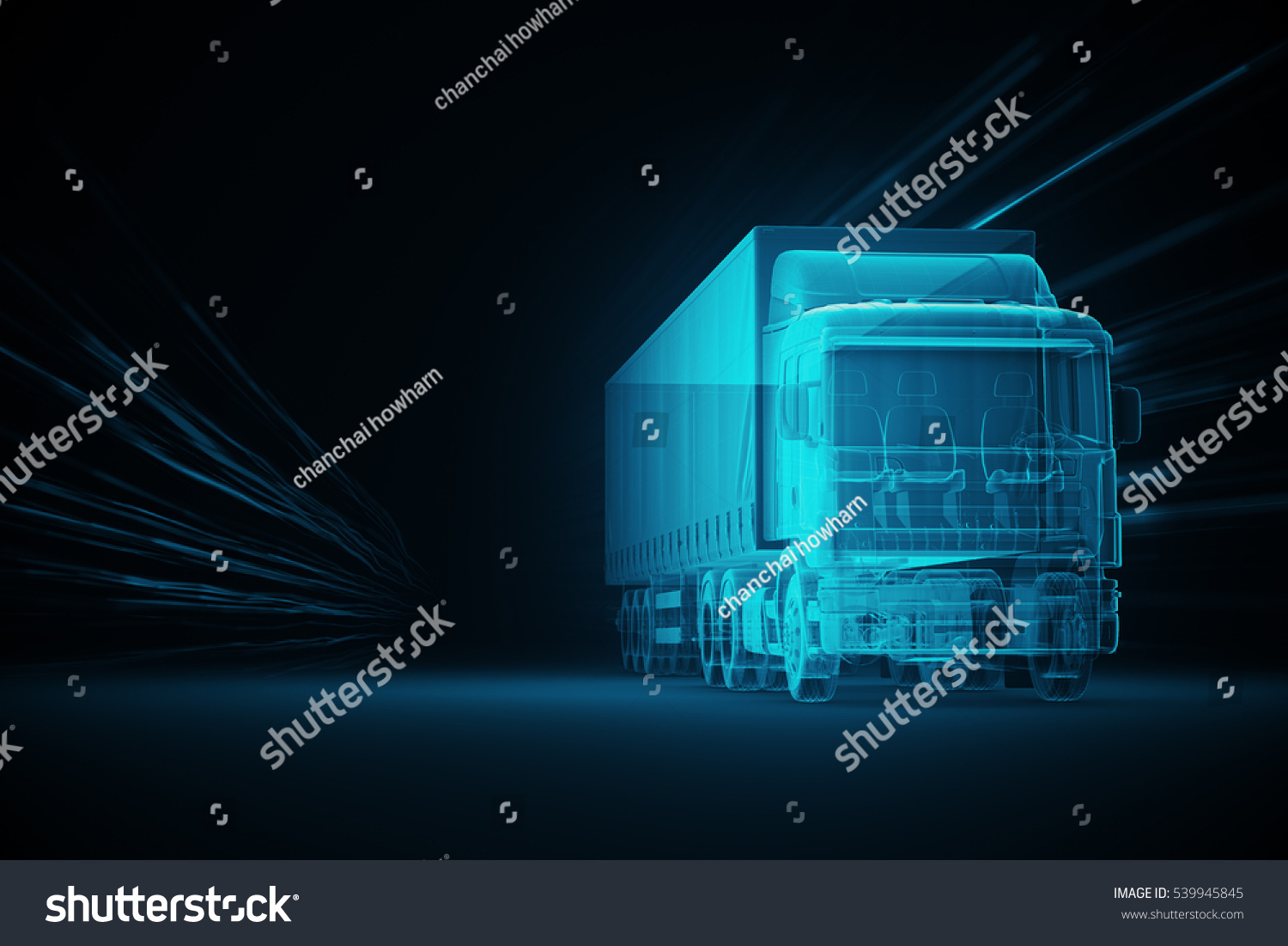 Truck Xray Blue Transparent Line Background Stock Illustration ...