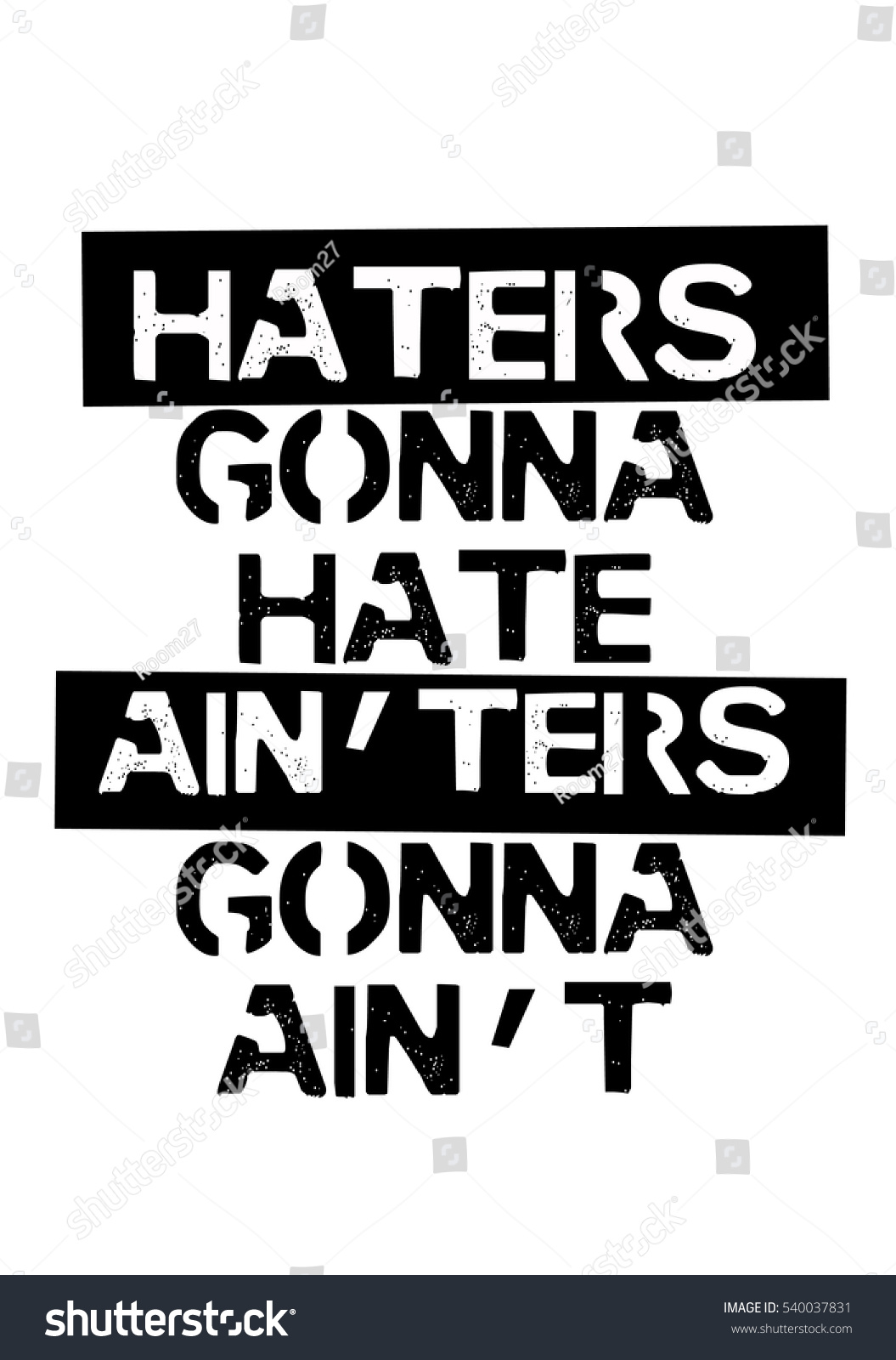 Haters gonna hate and ainters gonna aint