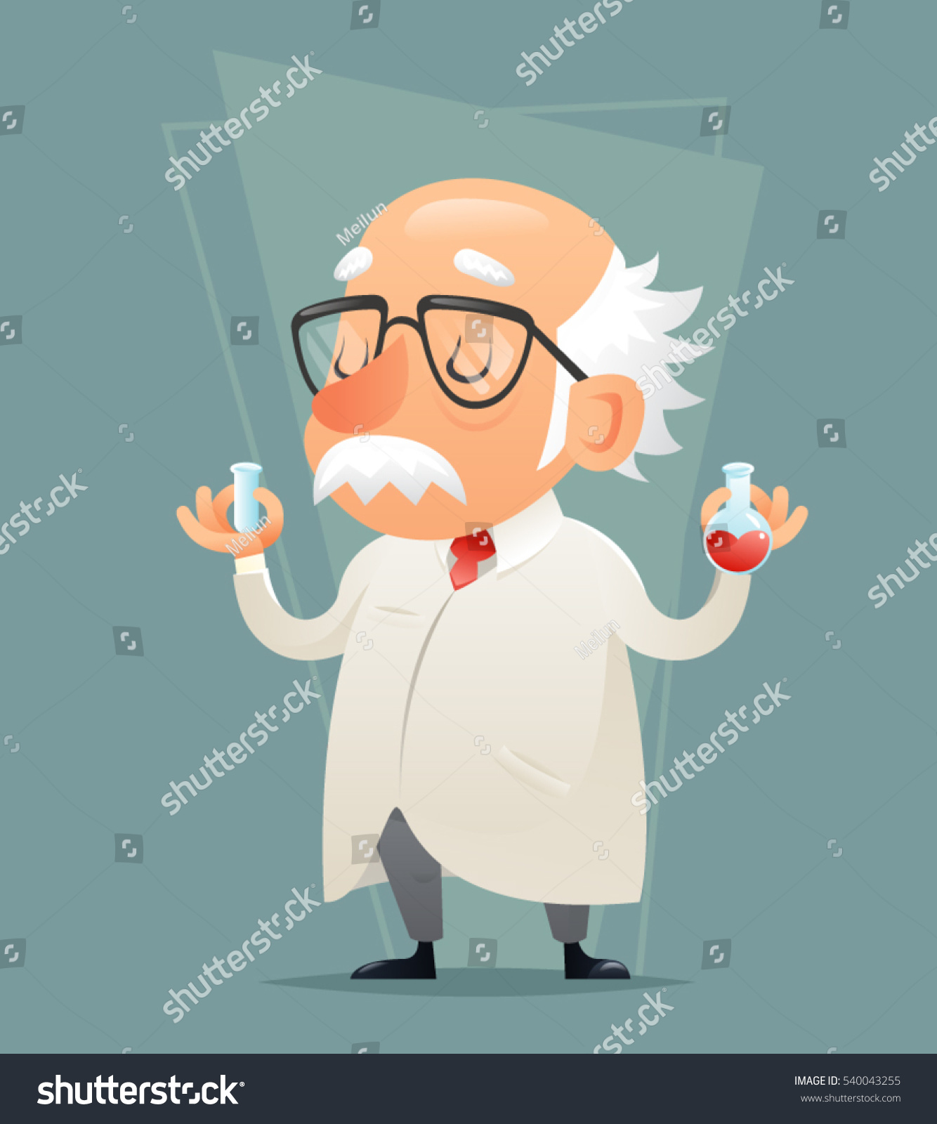 Old Scientist Testtube Icon Retro Cartoon Stock Vector (Royalty Free ...