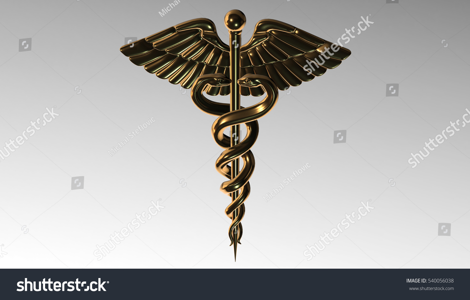 Caduceus Medical Symbol 3d Render Stock Illustration 540056038 ...