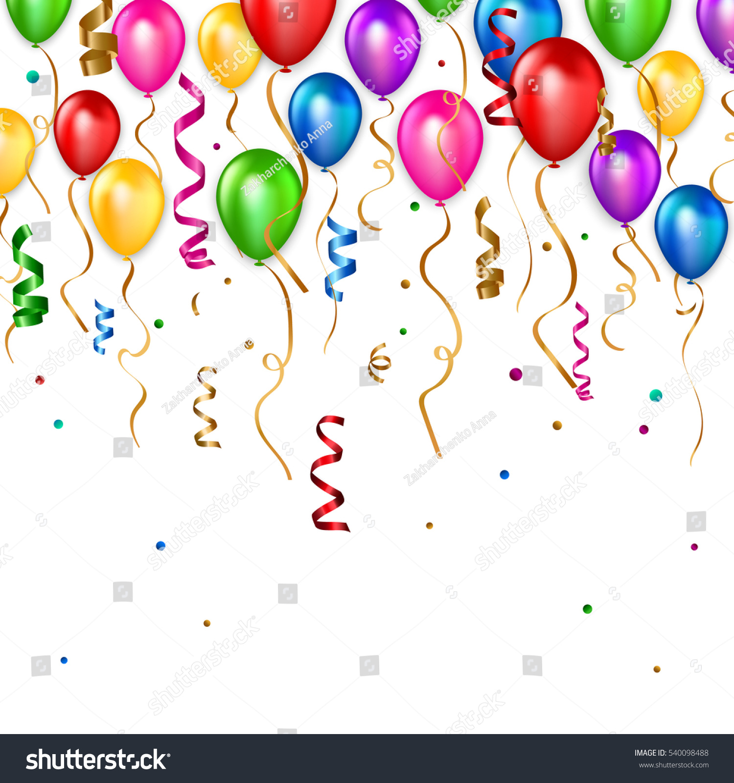 Birthday Balloons Background Vector Illustration Eps Stock Vector ...