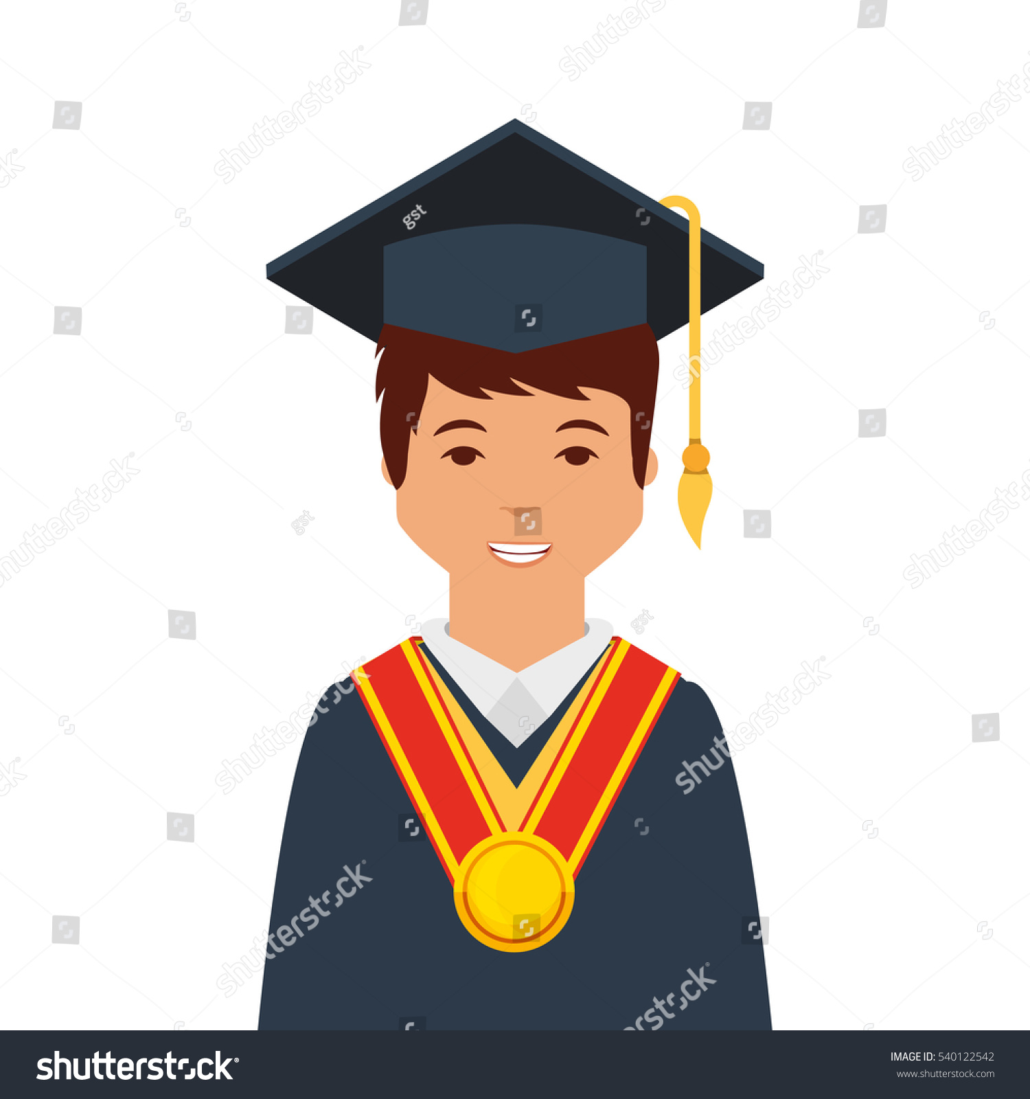 Student Graduation Uniform Vector Illustration Design Stock Vector ...