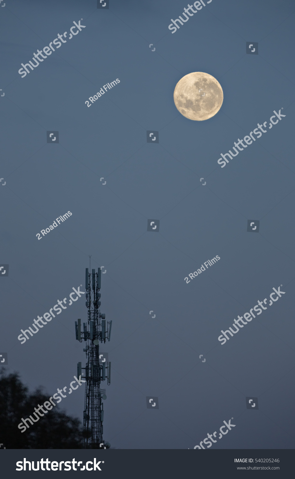 Tower Full Moon Melbourne Australia Stock Photo 540205246