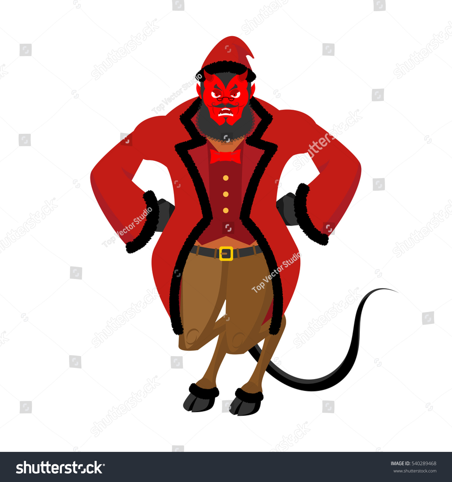 Krampus Satan Santa Claus Red Demon Stock Vector (Royalty Free ...