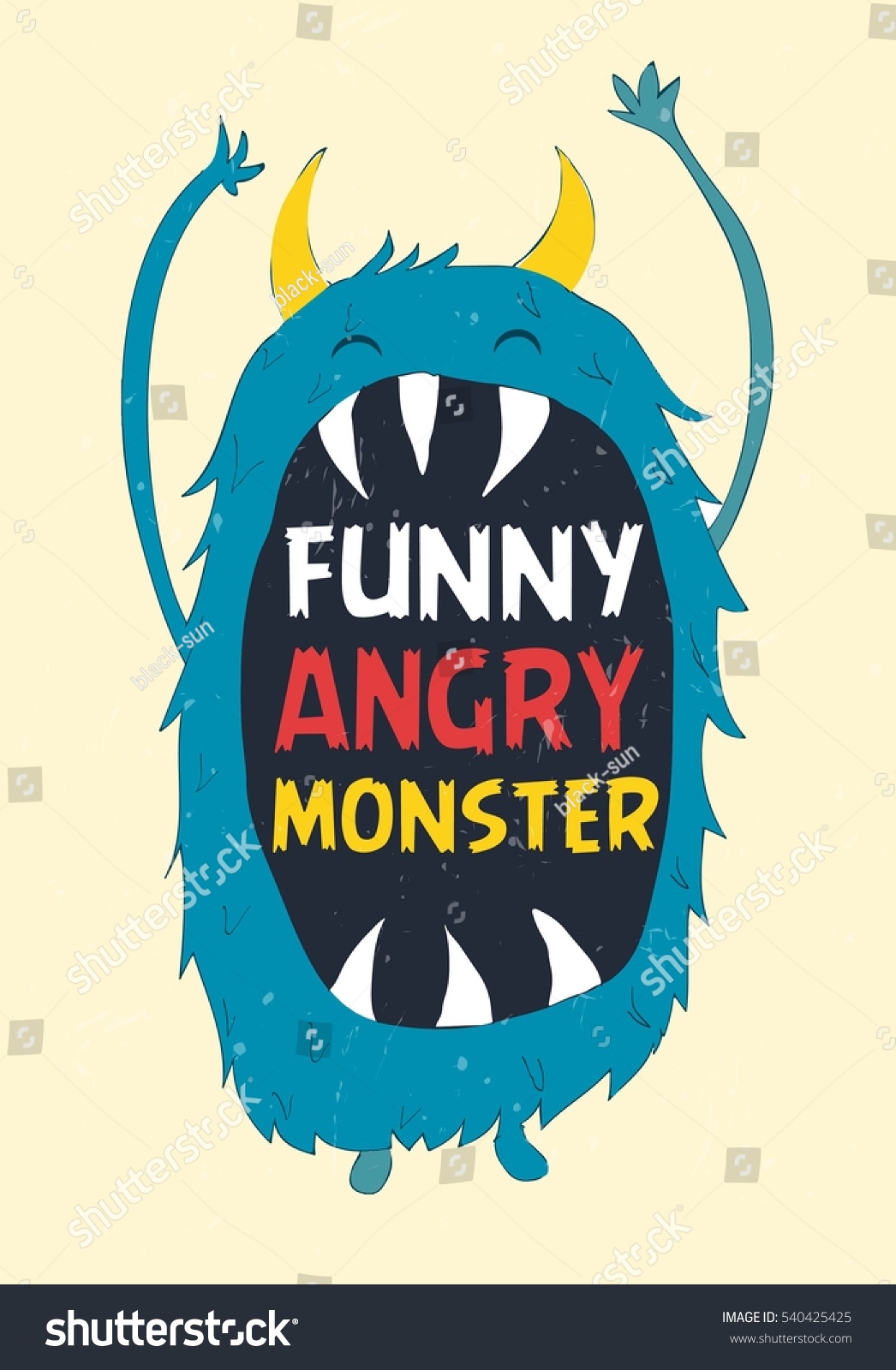 Monster Print Design Slogan Vector Illustration Stock Vector (Royalty