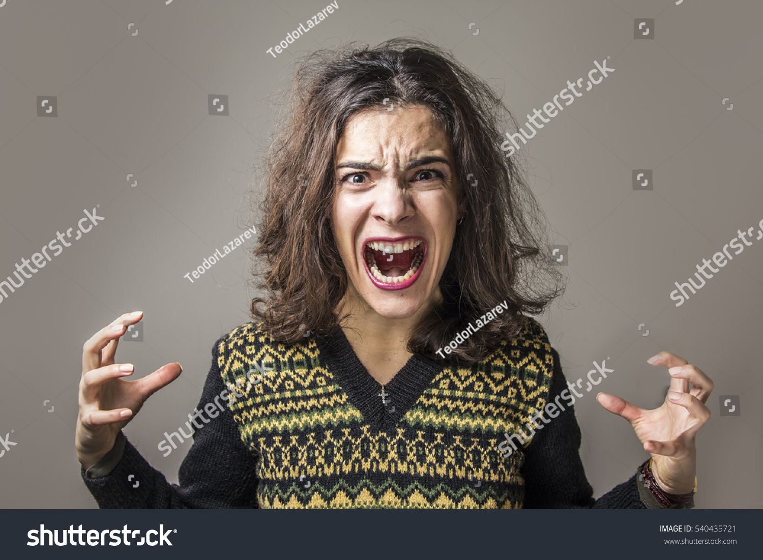 Furious Frustrated Woman Screaming Rage Stock Photo Shutterstock