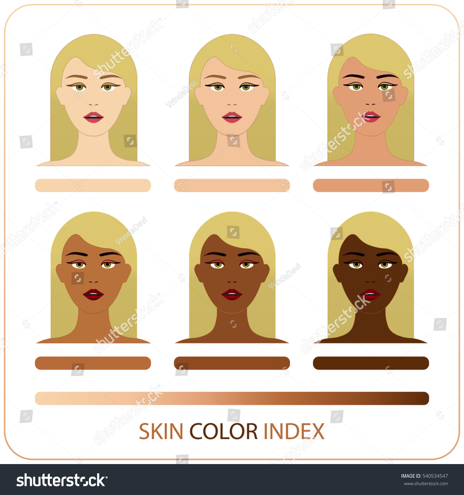 Skin Color Index Infographic Vector Woman Stock Vector (Royalty Free ...