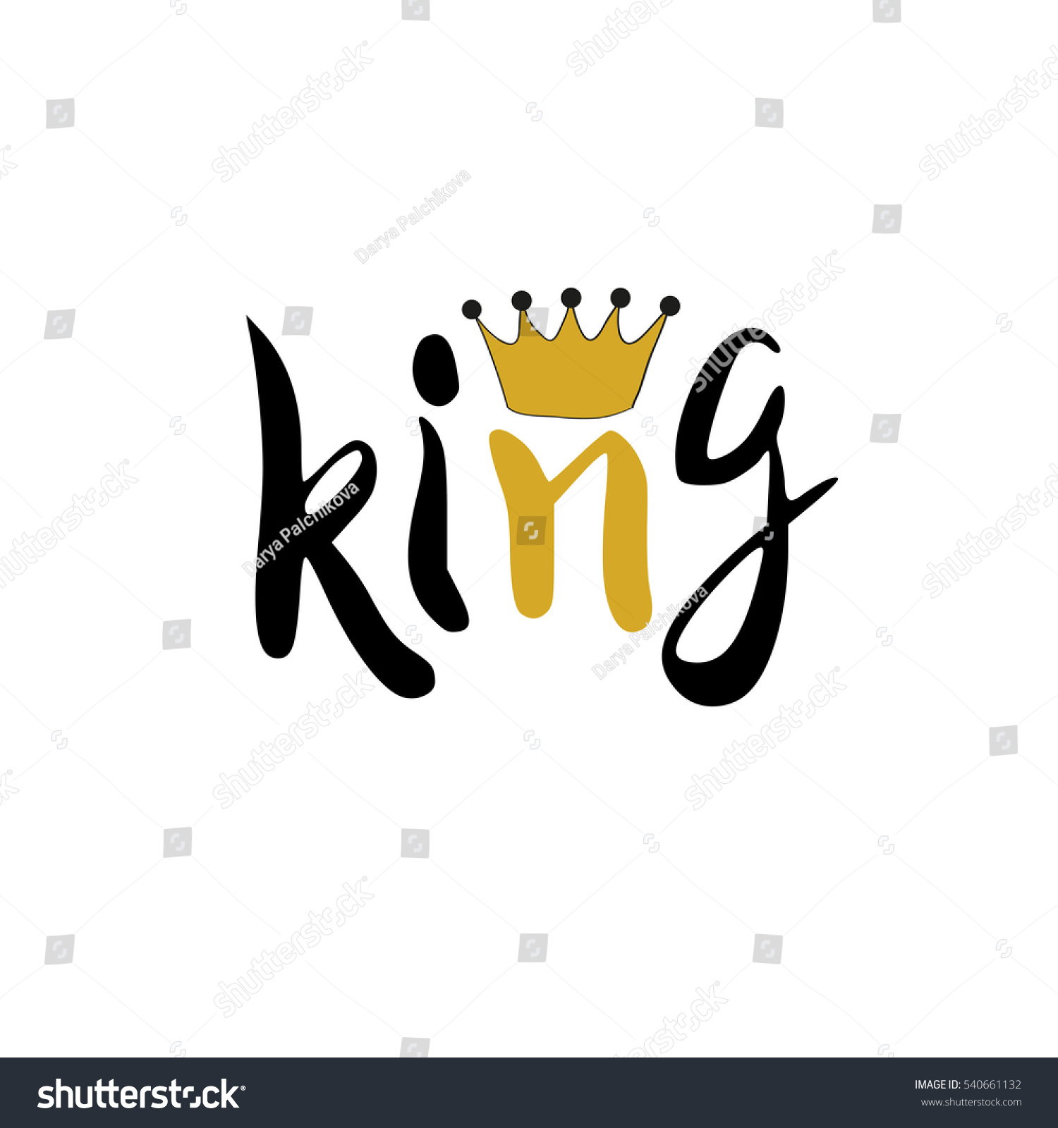 King Crown Inscription Lettering Illustration Your Stock Illustration ...