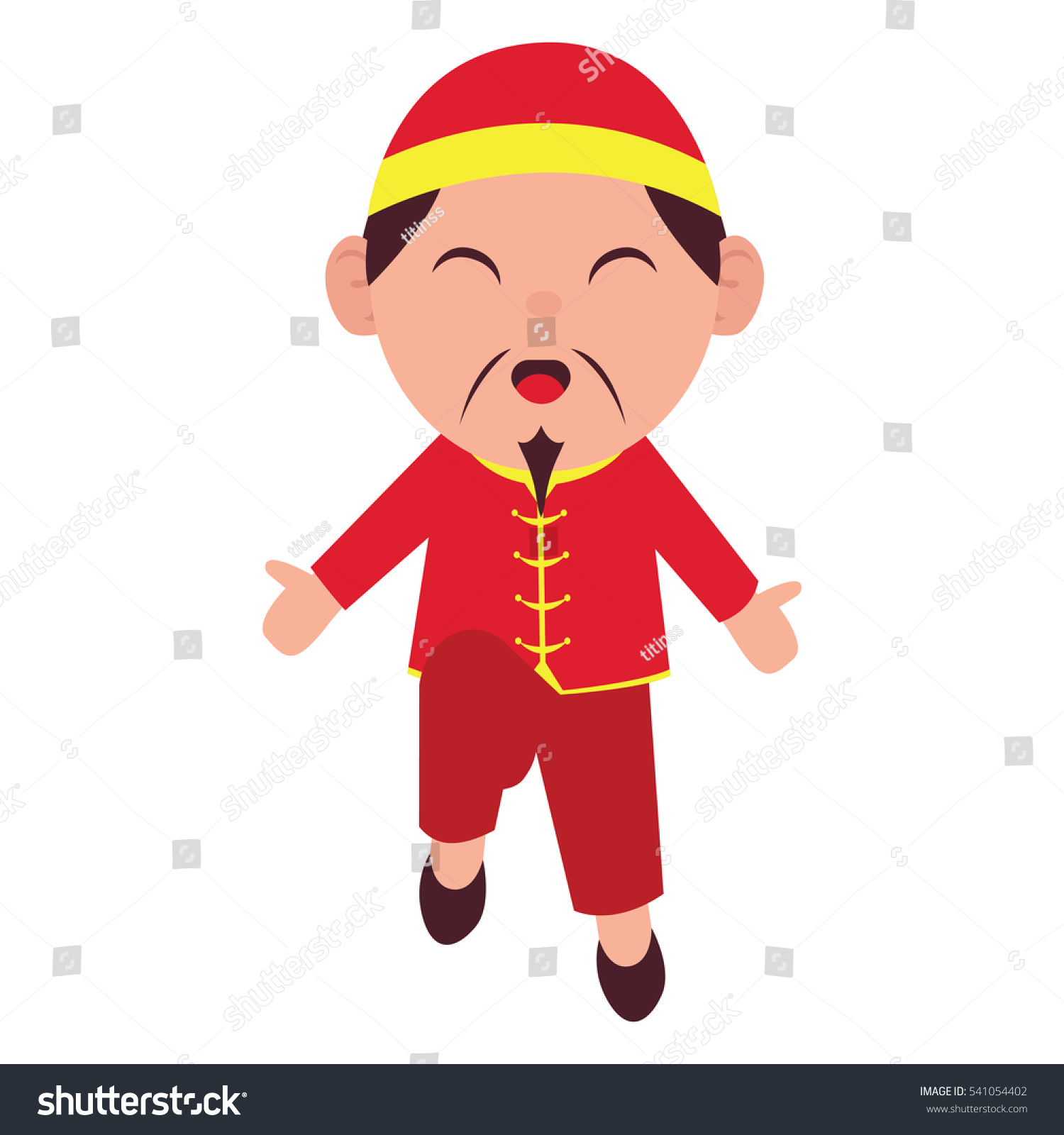 Chinese Cartoon Character Isolated Stock Vector (Royalty Free ...