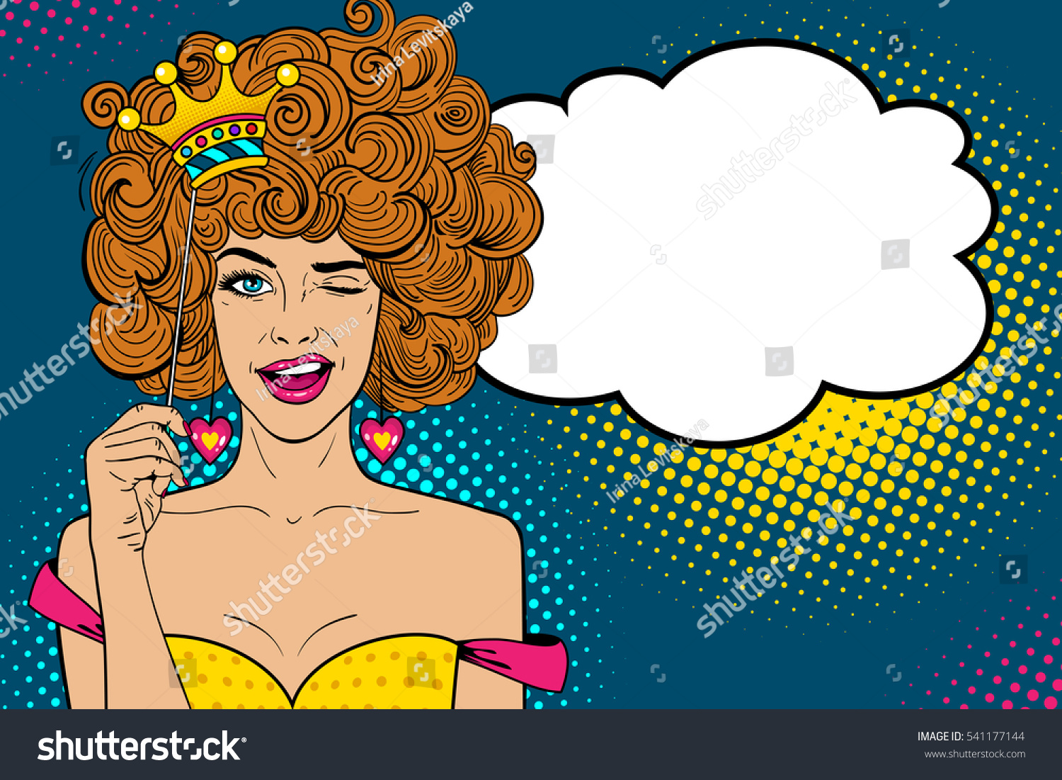 Pop Art Face Young Sexy Ginger Stock Vector Royalty Free 541177144 Shutterstock 