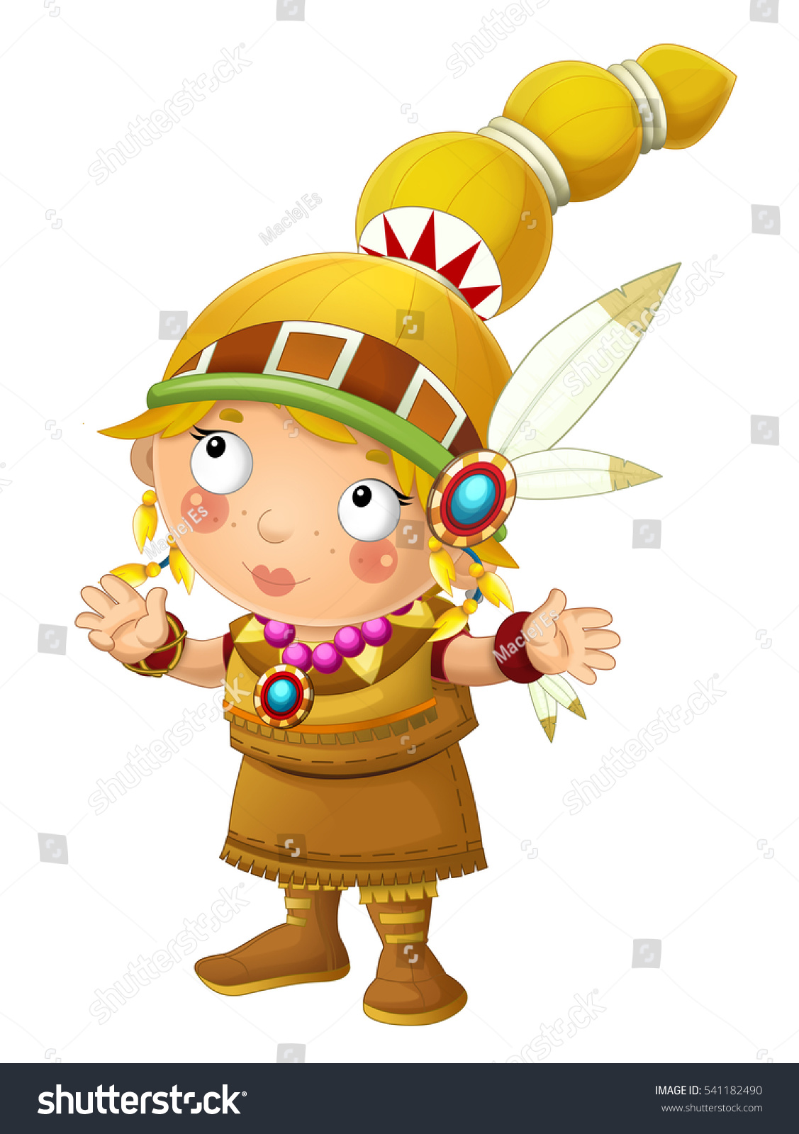 Cartoon Indian Character Isolated Illustration Children Stock ...