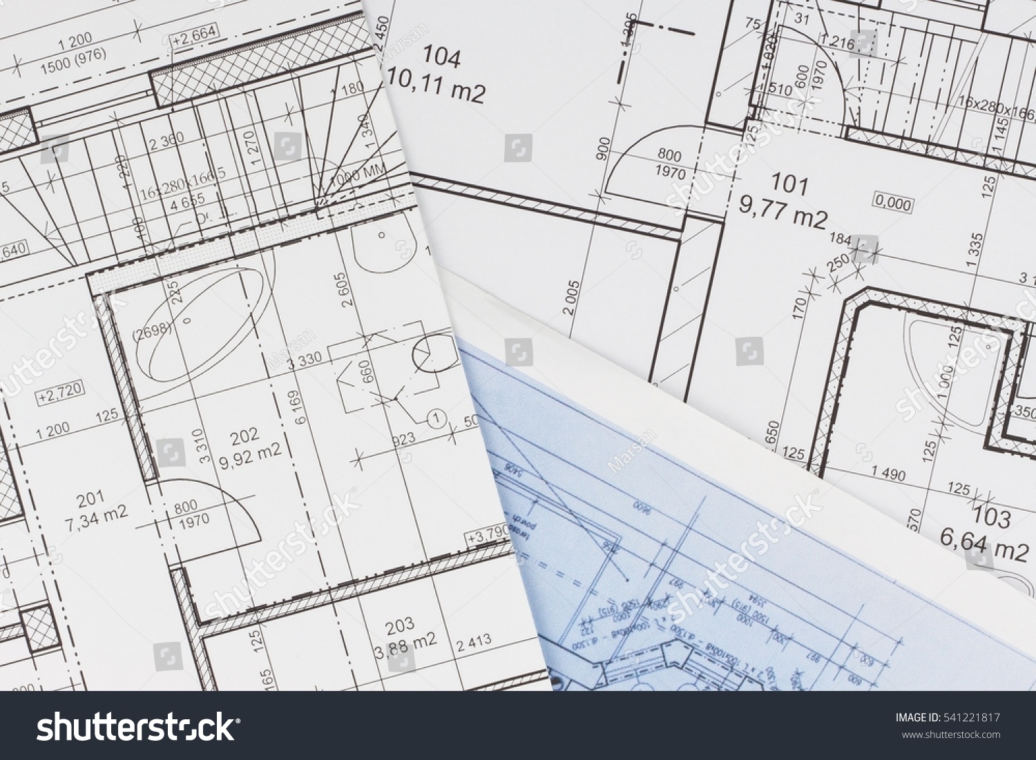 Plans Building Architectural Project Floor Plan Stock Photo 541221817 ...