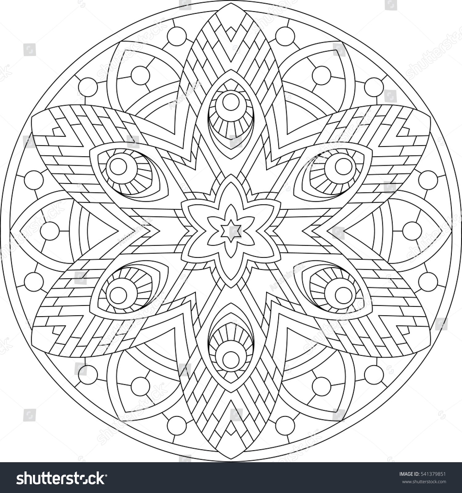 Stained Glass Mandala Coloring Book Vetor Stock Livre De Direitos 541379851 Shutterstock 3909