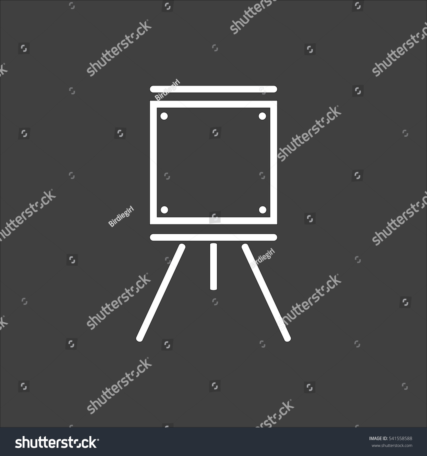 Easels Icon Flat Vector White Illustration Stock Vector (Royalty Free ...