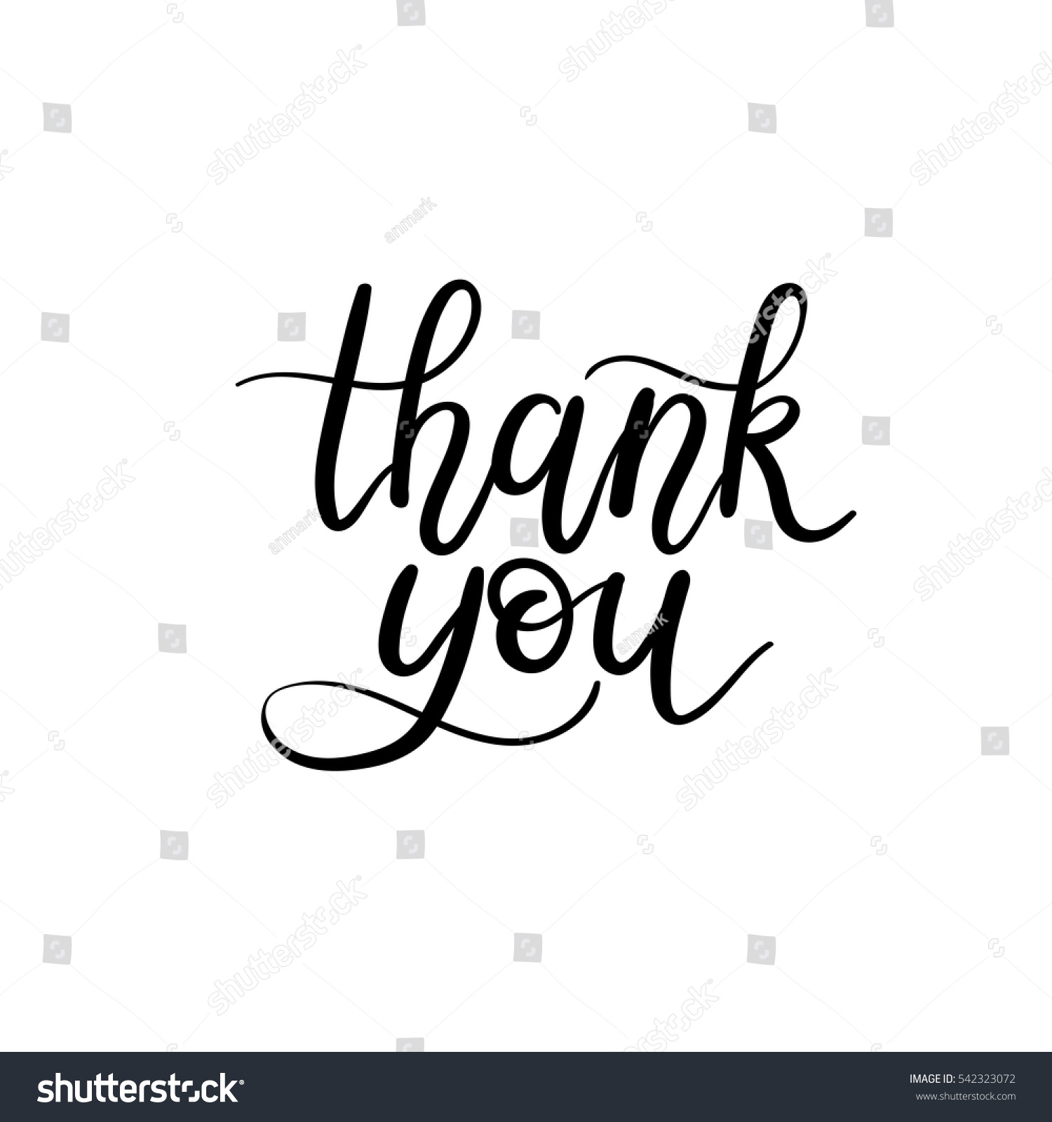 Thank You Hand Lettering Card Modern Stock Vector (Royalty Free ...