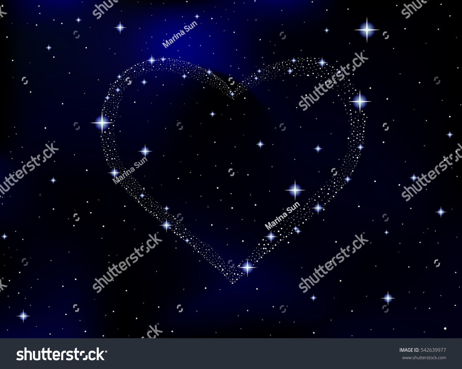 Space Illustration Heart Made Stars Raster Stock Illustration 542639977 ...