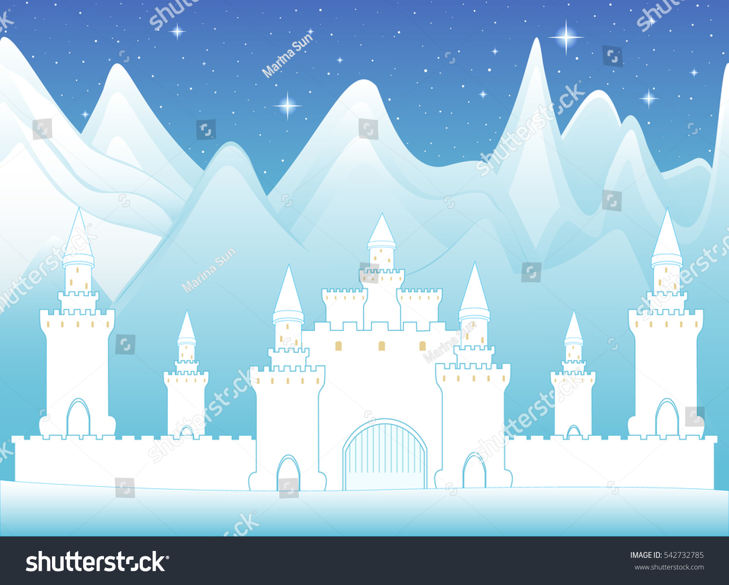 Замок снежной королевы силуэт