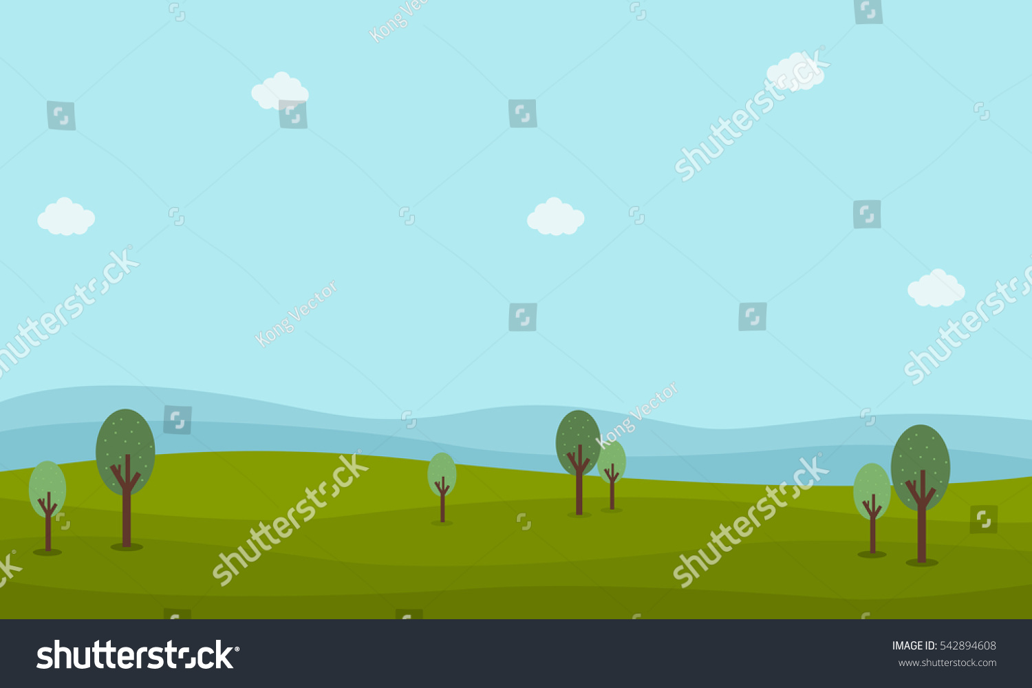 Illustration Nature Landscape Hill Stock Vector (Royalty Free ...