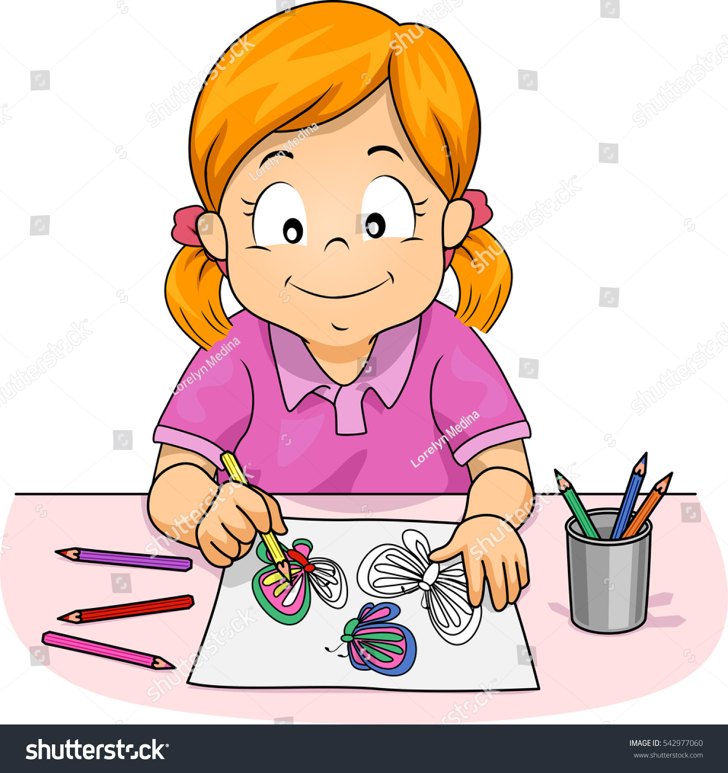 little girl drawing clipart images