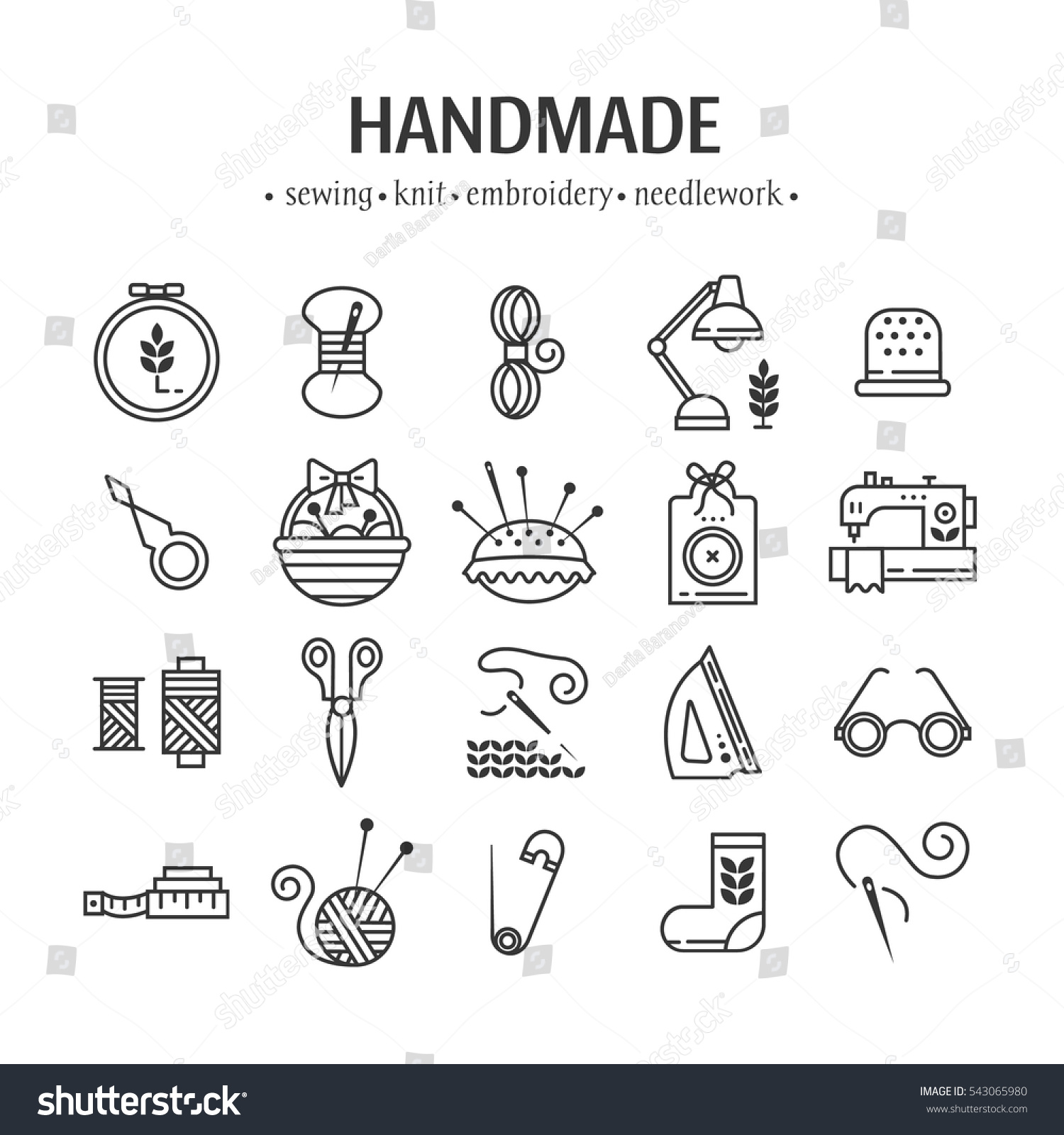 Vector Hand Made Icons Set Symbols Stock Vector (Royalty Free ...