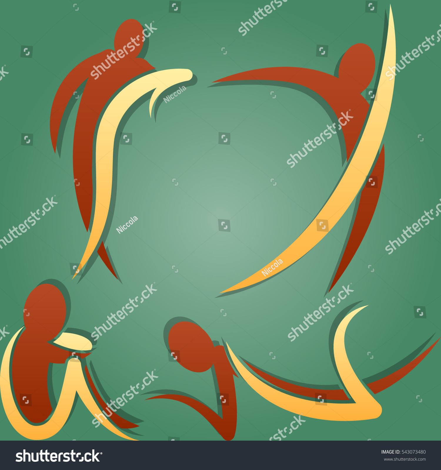 Abstract Human Poses Background Stock Vector (Royalty Free) 543073480 ...