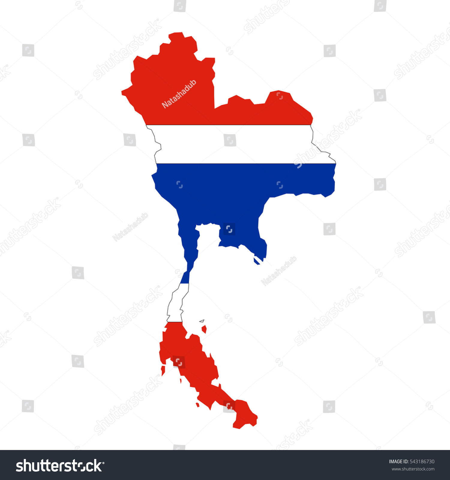 Thailand Map Flag White Background Stock Vector (Royalty Free ...