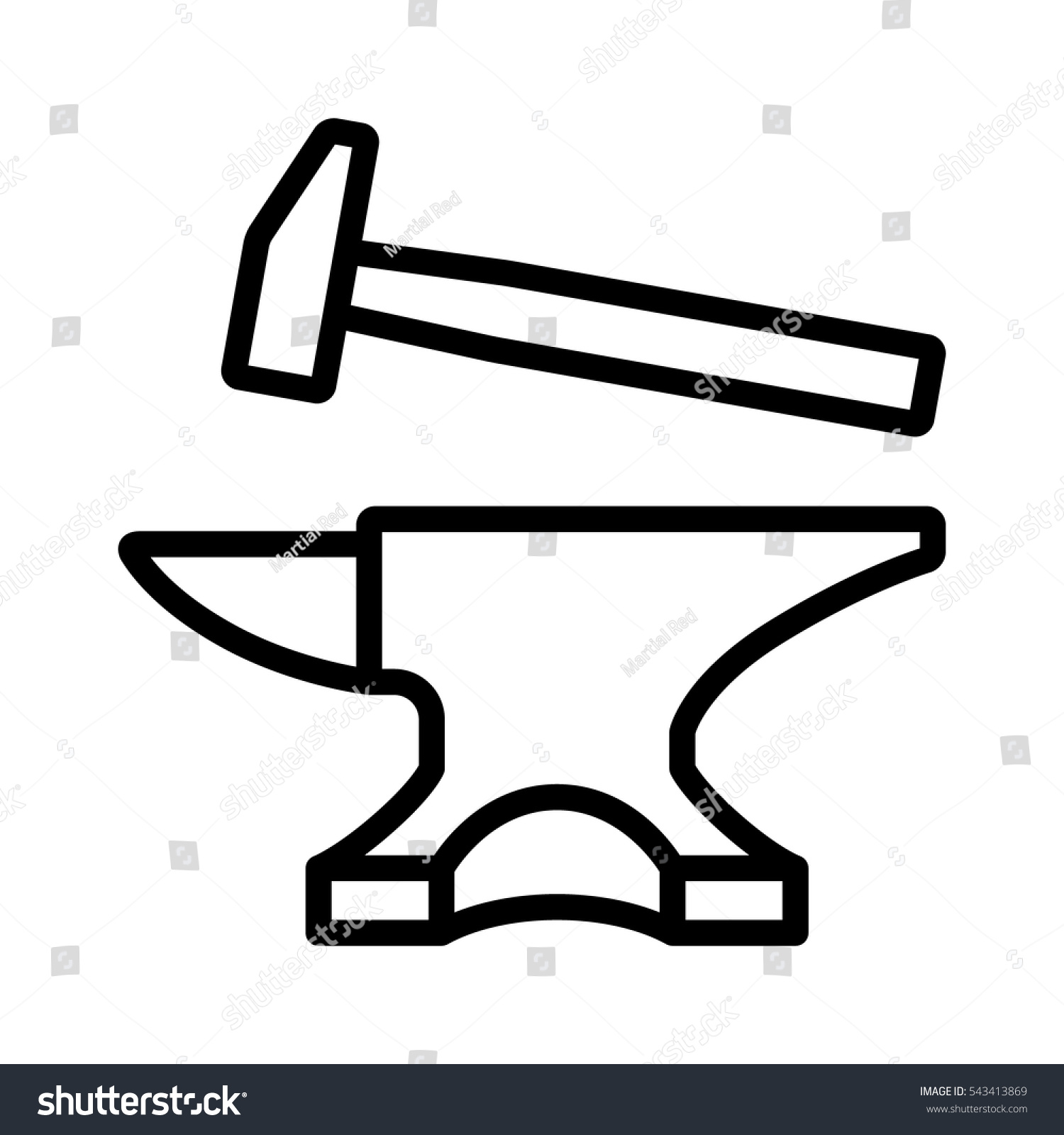 anvil and hammer vector