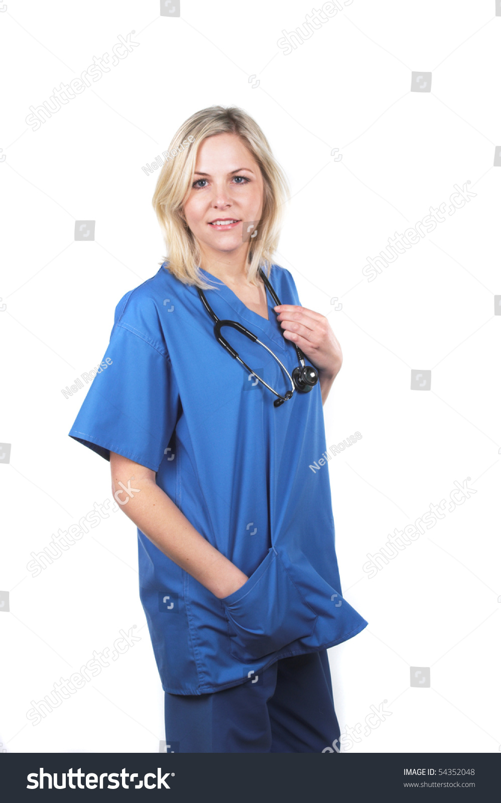 Nurse Blue Scrubs Stock Photo 54352048 | Shutterstock