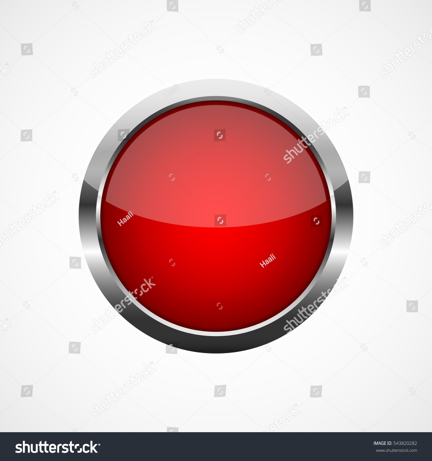 Red Round Button Metal Frame Vector Stock Vector (Royalty Free ...