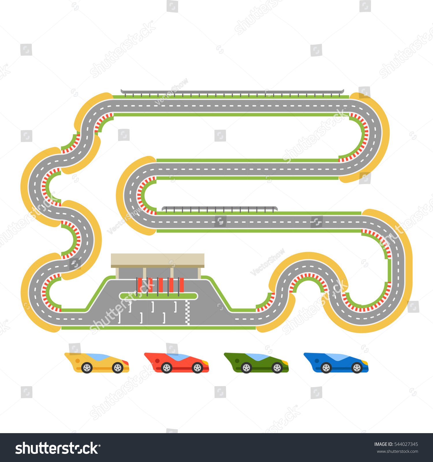 Race Track Curve Road Stock Vector (Royalty Free) 544027345 | Shutterstock