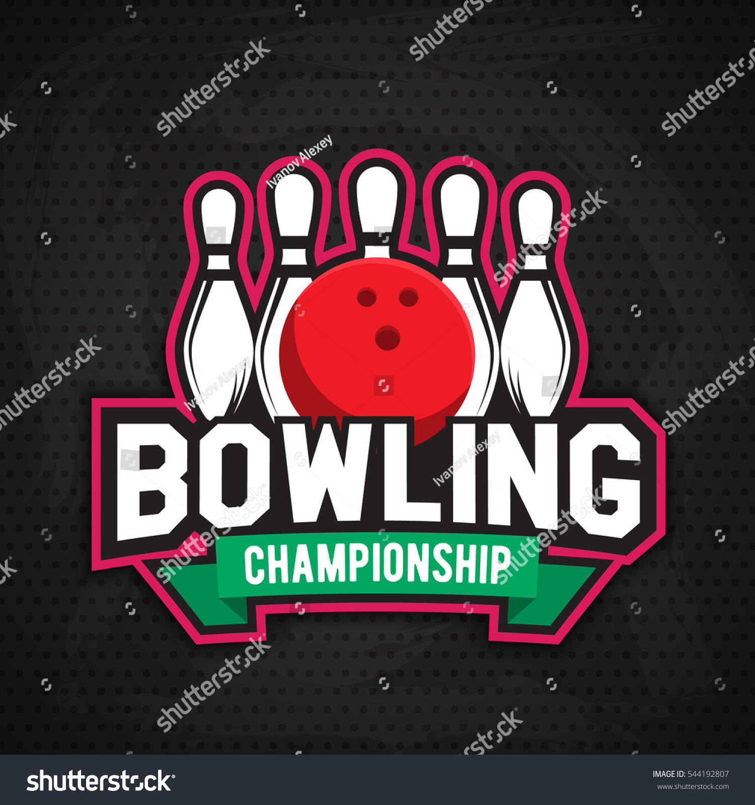 Colorful Bowling Logo Design Templatebadge Emblem Stock Vector (Royalty ...