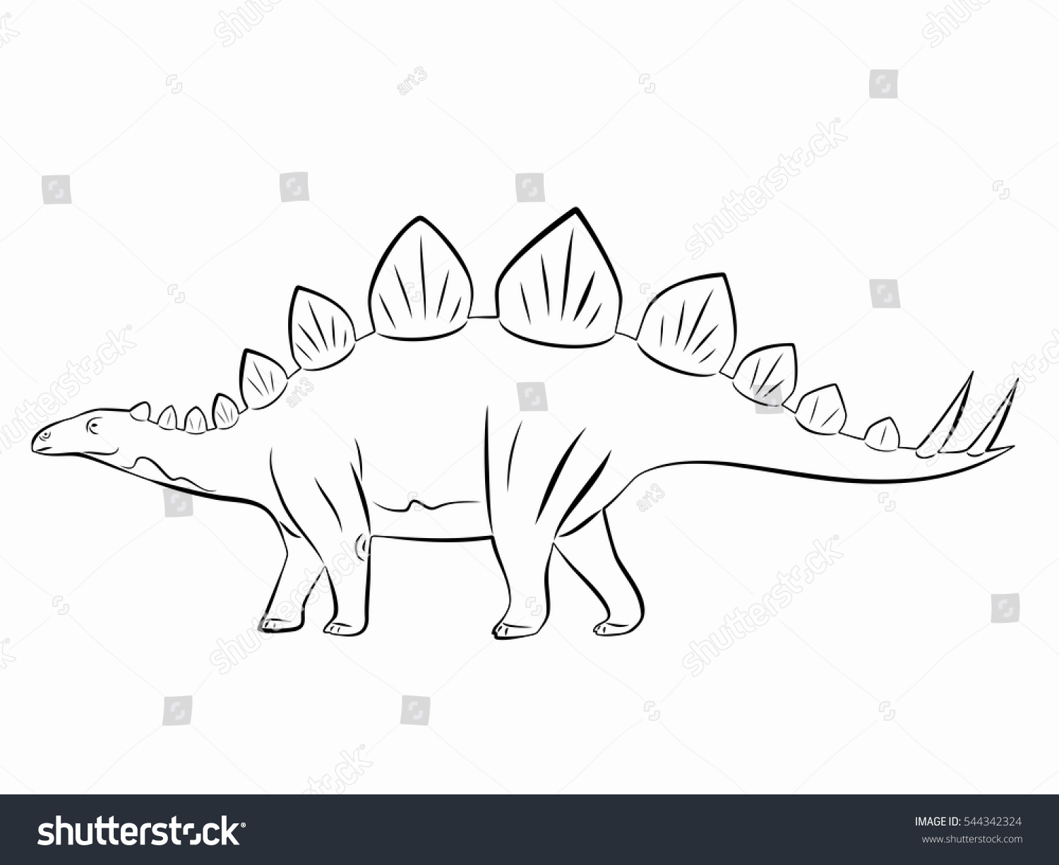 Стегозавр в разных ракурсах рисунок перед