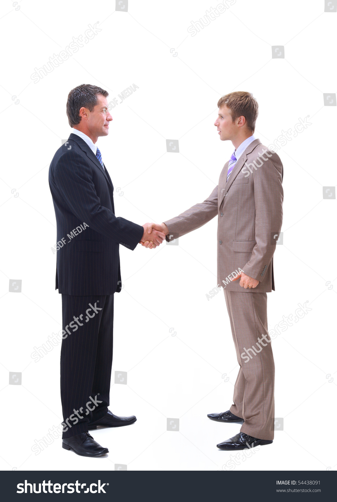 Handshake Isolated Over White Background Stock Photo 54438091 ...