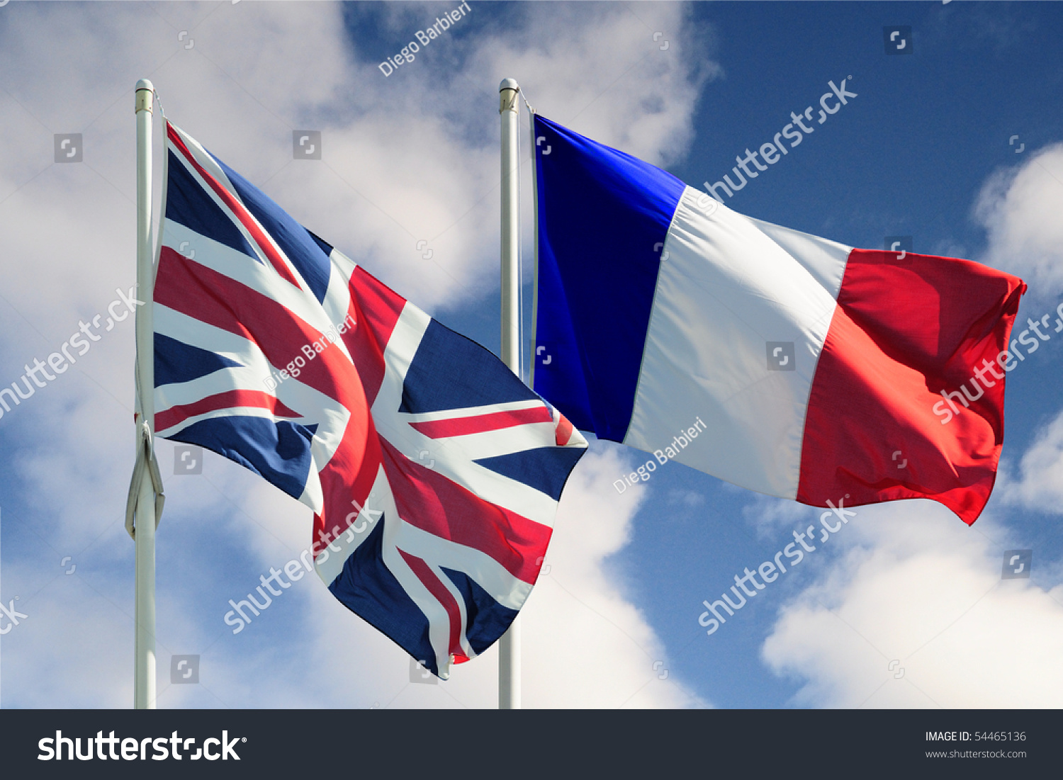 Full France Great Britain Flags Stock Photo 54465136 | Shutterstock