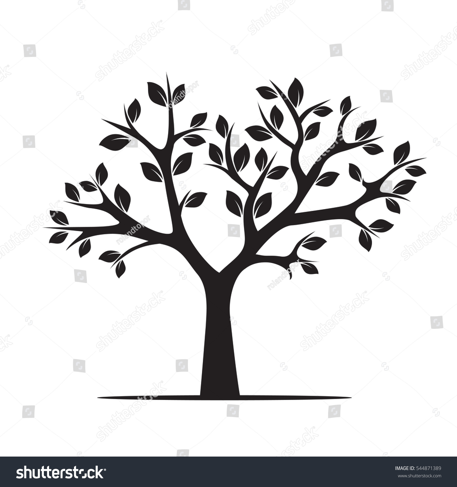 Black Tree Vector Illustration Stock Vector (Royalty Free) 544871389 ...