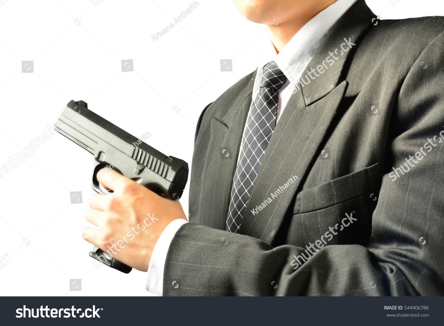 Man Businessman Holding Gun Front His Stock Photo 544906786 | Shutterstock