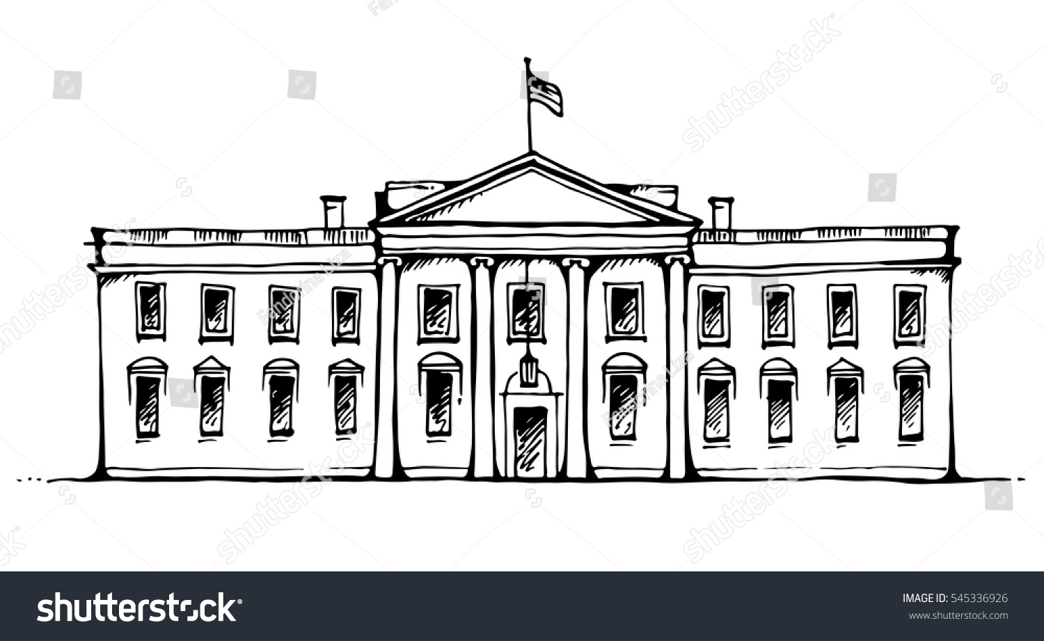 Белый дом карандашом