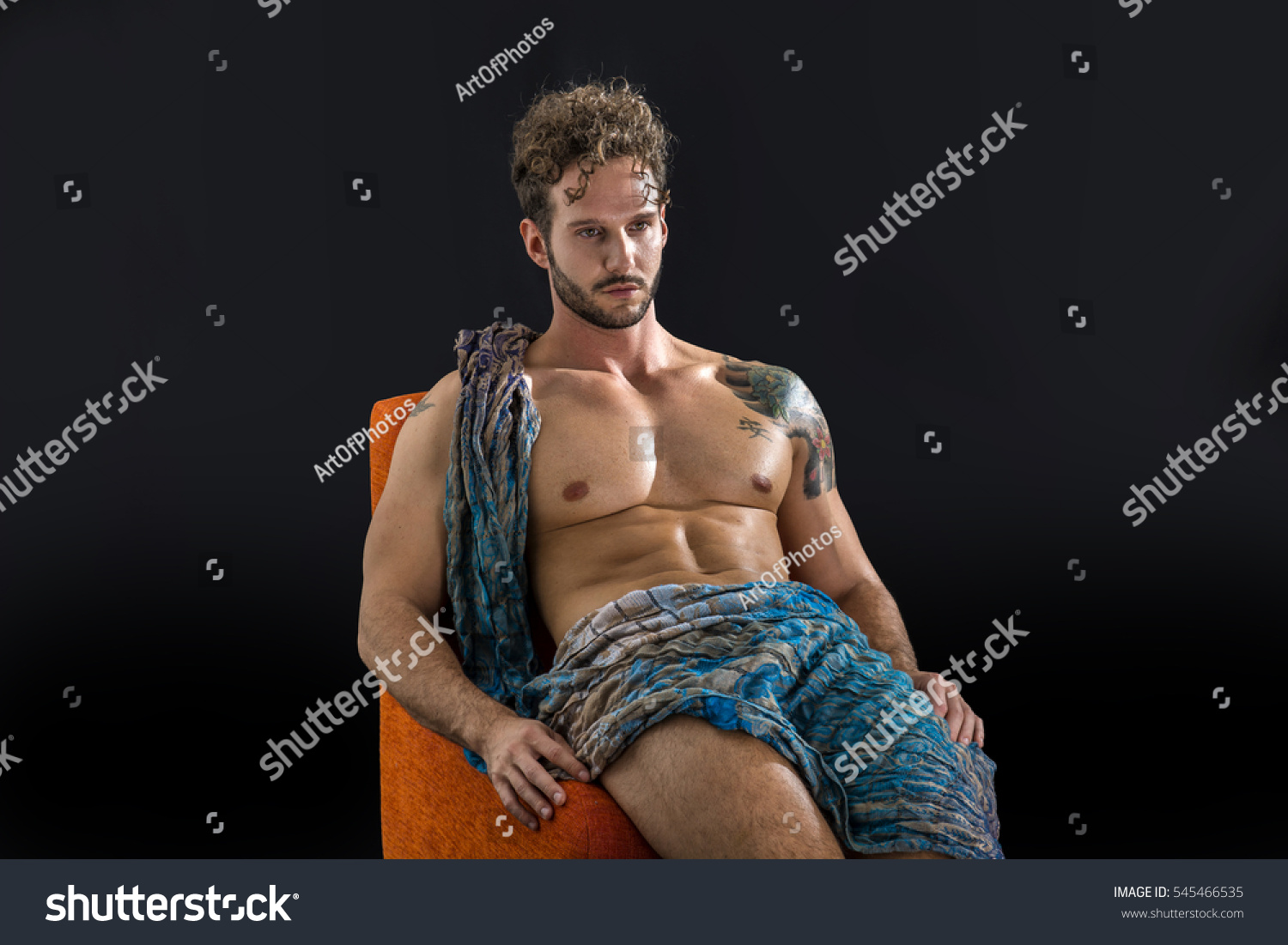 Handsome Shirtless Muscular Man Briefs Covering Shutterstock