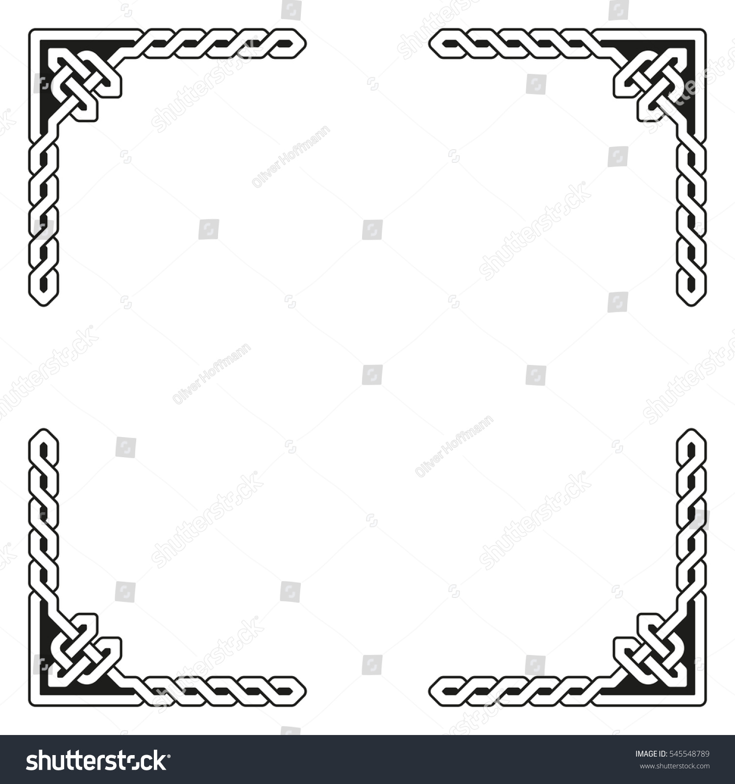 Traditional Celtic Braided Frame Elements Black Stock Vector (royalty 